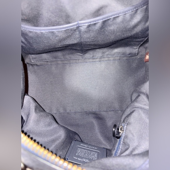 Coach Lenox Pebbled Leather Satchel Crossbody – Navy (F59325) - Picture 11 of 14